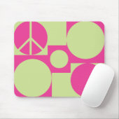 Pink und grüne Friedenspunkte Mousepad (Mit Mouse)