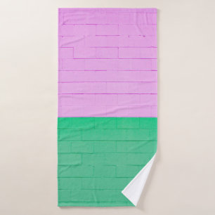 PINK UND GRÜNE GESTALTETE WAND BADEHANDTUCH