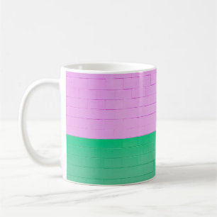 PINK UND GRÜNE GESTALTETE WAND KAFFEETASSE