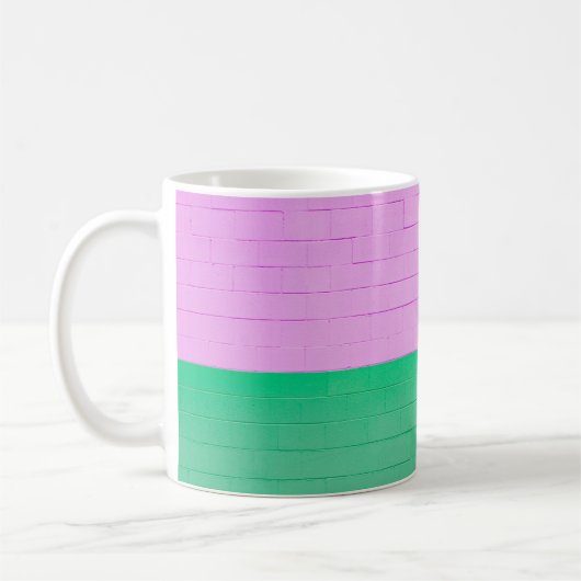 PINK UND GRÜNE GESTALTETE WAND KAFFEETASSE (Links)