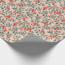 Pink und Holly Weihnachtswrapping Paper