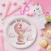 Pink und Hübsch Teddy Bear Baby Girl Pappteller (Party)