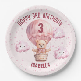 Pink und Hübsch Teddy Bear Baby Girl Pappteller