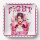 Pink und Hübscher Bluterbauchkrebs Pappteller (Vorderseite)