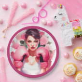 Pink und Hübscher Bluterbauchkrebs Pappteller (Party)