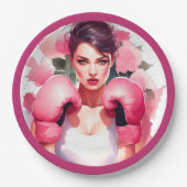 Pink und Hübscher Bluterbauchkrebs Pappteller (Vorderseite)
