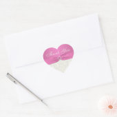 Pink und Ivory Damask Danke, Ihr Sticker (Umschlag)