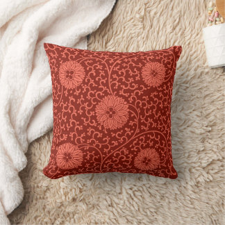 Pink- und Kranichrot Boho Vintage Blumenmuster Kissen