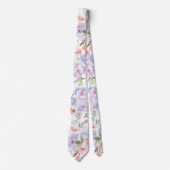 Pink und Lavendel Lila Rose Floral Neck Tie Krawatte (Vorderseite)