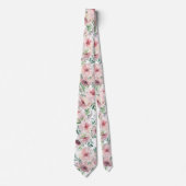 Pink und Lavendel Rose Blume Floral Neck Tie Krawatte (Vorderseite)