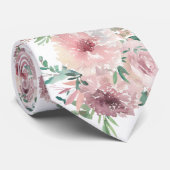 Pink und Lavendel Rose Blume Floral Neck Tie Krawatte (Gerollt)