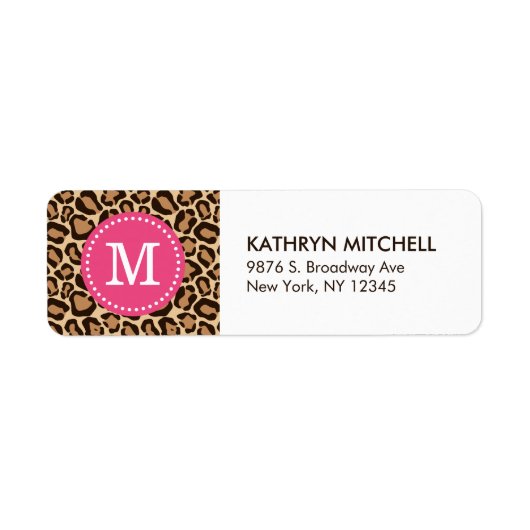 Pink und Leopard Print Custom Monogram (Vorne)