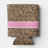 Pink und Leopard Print Custom Monogram Dosenkühler (Rückseite)