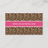 Pink und Leopard Print Custom Monogram Visitenkarte (Rückseite)