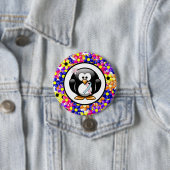 Pink und Light Blue Awareness Ribbon Penguin Button (Beispiel)