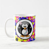 Pink und Light Blue Awareness Ribbon Penguin Kaffeetasse (Links)