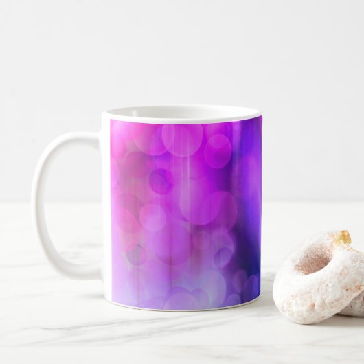 Pink und Lila Abstrakte Kreise Muster Kaffeemaschi Kaffeetasse (Mit Donut)