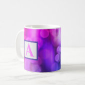 Pink und Lila Abstrakte Kreise Muster Kaffeemaschi Kaffeetasse (Vorderseite Links)