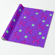 Pink und Lila Balloon Hunde Wrapping Paper