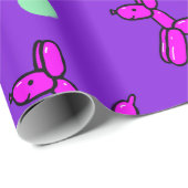 Pink und Lila Balloon Hunde Wrapping Paper Geschenkpapier (Rolleneckpunkt)
