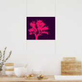 Pink und Lila Baumposter Poster (Küche)