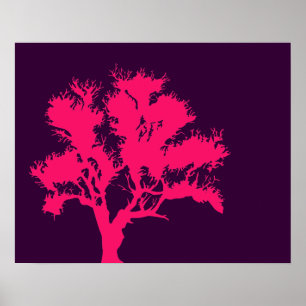 Pink und Lila Baumposter Poster