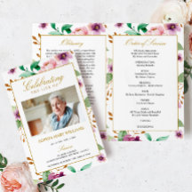 Pink und Lila Beerdigungsprogramm | Dienstplan