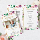 Pink und Lila Beerdigungsprogramm | Dienstplan