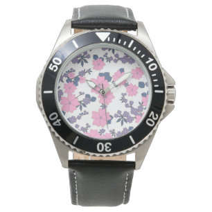 PINK UND LILA BLUME ARMBANDUHR