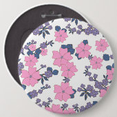 PINK UND LILA BLUME BUTTON (Vorne & Hinten)