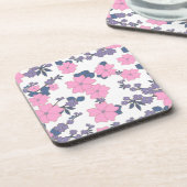 PINK UND LILA BLUME GETRÄNKEUNTERSETZER (Linke Seite)
