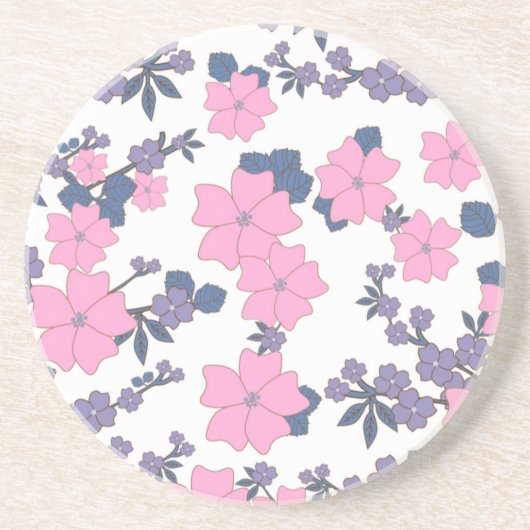 PINK UND LILA BLUME GETRÄNKEUNTERSETZER (Vorne)