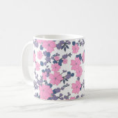 PINK UND LILA BLUME KAFFEETASSE (Vorderseite Links)