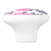 PINK UND LILA BLUME KERAMIKKNAUF (Seitenansicht)