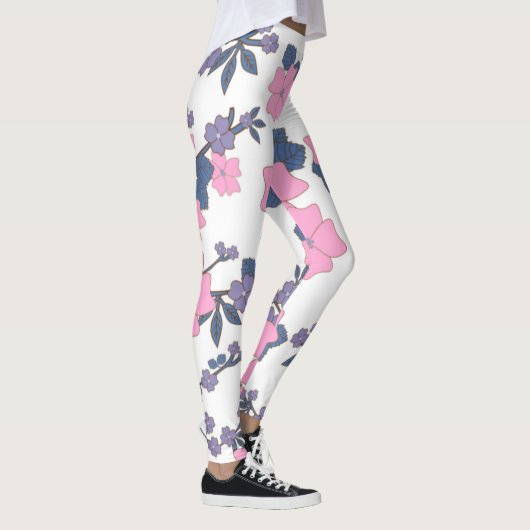 PINK UND LILA BLUME LEGGINGS (Rechts)
