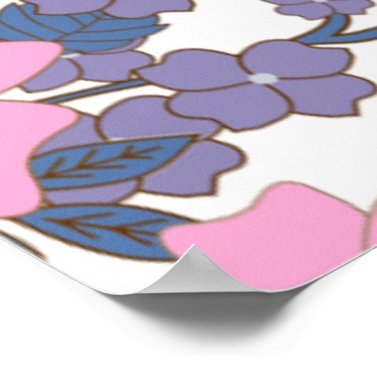 PINK UND LILA BLUME POSTER (Ecke)