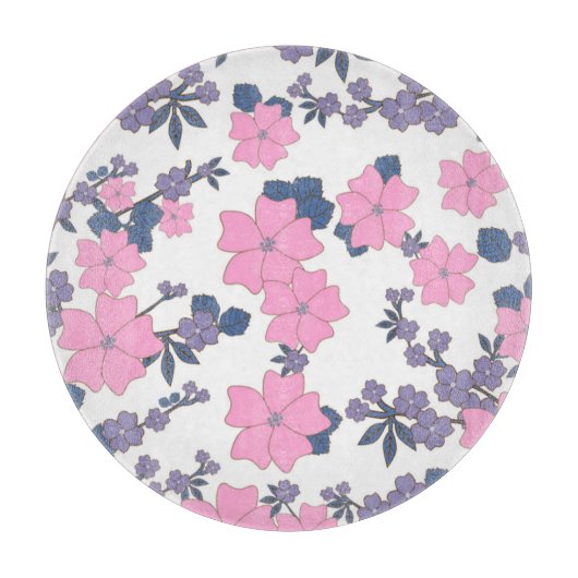 PINK UND LILA BLUME SCHNEIDEBRETT (Vorderseite)