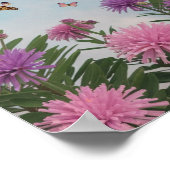 Pink und Lila Blumen Poster (Ecke)
