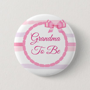 Pink und Lila Bow Oma als Baby-Dusche Button