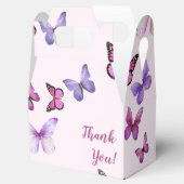 Pink und Lila Butterfly Baby Dusche Danke Geschenkschachtel (Geöffnet)