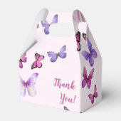 Pink und Lila Butterfly Baby Dusche Danke Geschenkschachtel (Vorderseite)