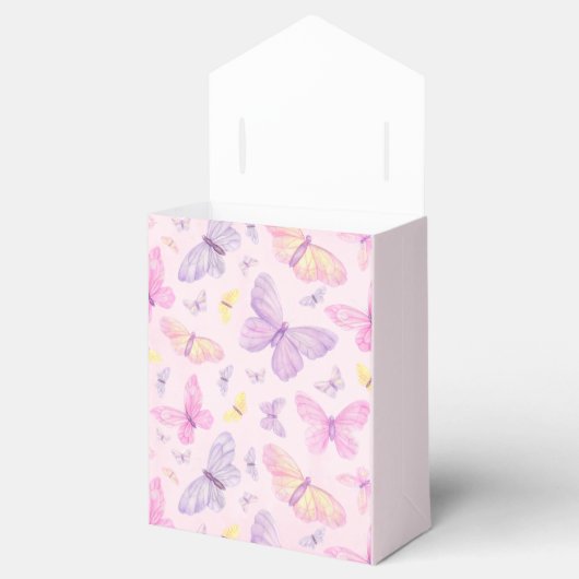 Pink und Lila Butterfly Custom Baby Dusche Geschenkschachtel (Geöffnet)