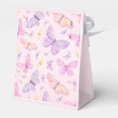 Pink und Lila Butterfly Custom Baby Dusche Geschenkschachtel (Rückseite)