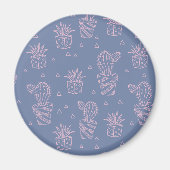 Pink und Lila Cartoon Cactus Pattern Magnet (Vorne)