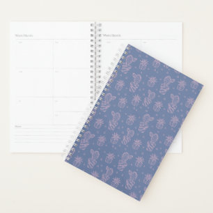 Pink und Lila Cartoon Cactus Pattern Planer