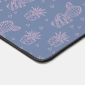 Pink und Lila Cartoon Cactus Pattern Schreibtischunterlage (Ecke)