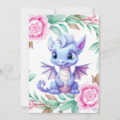 Pink und Lila Dinosaur Peony Baby Showbingo (Rückseite)