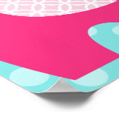 Pink und Lila Elephant Liebe Kinderzimmer Poster (Ecke)