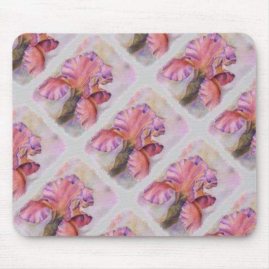 PINK UND LILA EXOTISCHE IRIEN MOUSEPAD (Vorne)