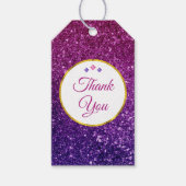 Pink und Lila funkelnde Edelsteine Vielen Dank Geschenkanhänger (Vorderseite)